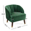 Sofá de acento barrel tapizado elegante con patas de madera