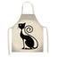 Cat Kitchen Aprons For Women Cotton Linen Bibs Household Cleaning Pinafore Home Cooking Apron kids kitchen barber - Korvel