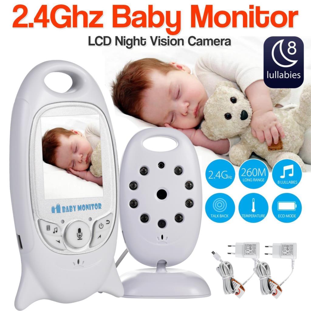 VB601 Baby Monitor 2 inch BeBe Baba Electronic Babysitter Radio Video Nanny Camera Night Vision Temperature Monitoring 8 Lullaby - Korvel