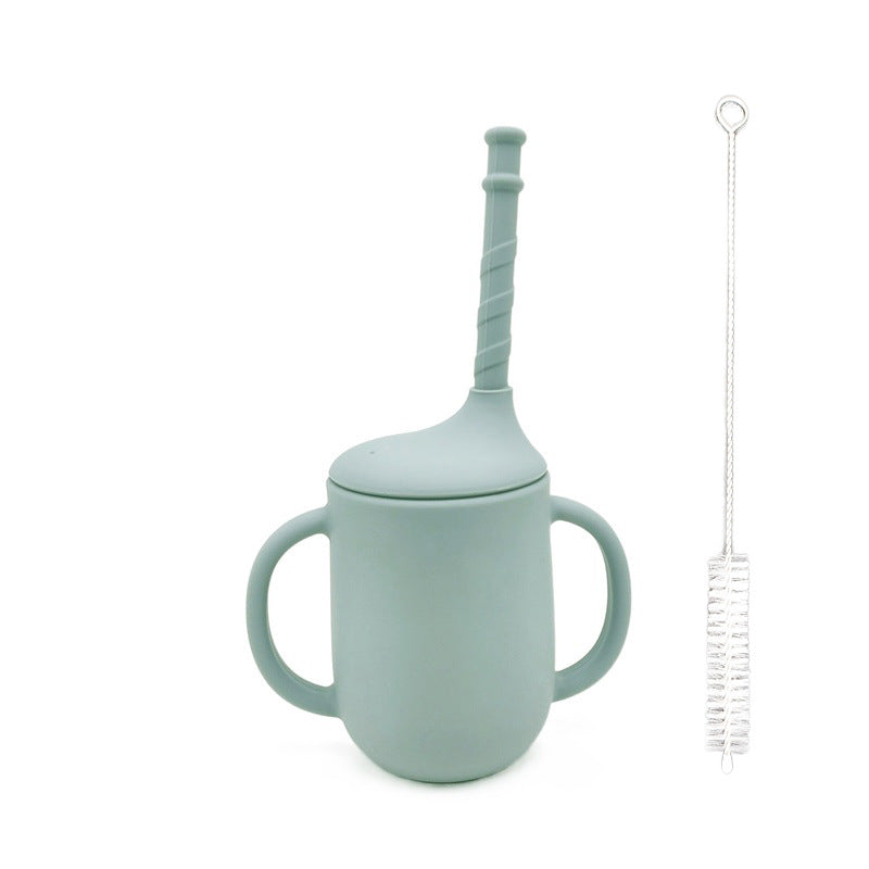 Silicone Baby Learning Drink Cup with Straw - Leak-Proof Design