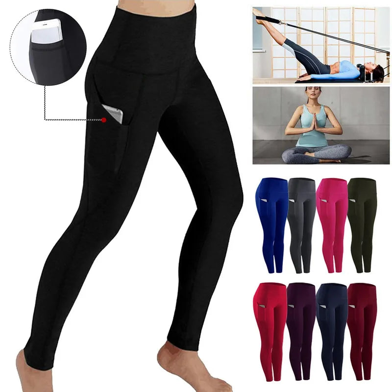 High Waist Elastic Workout Leggings with Tummy Control