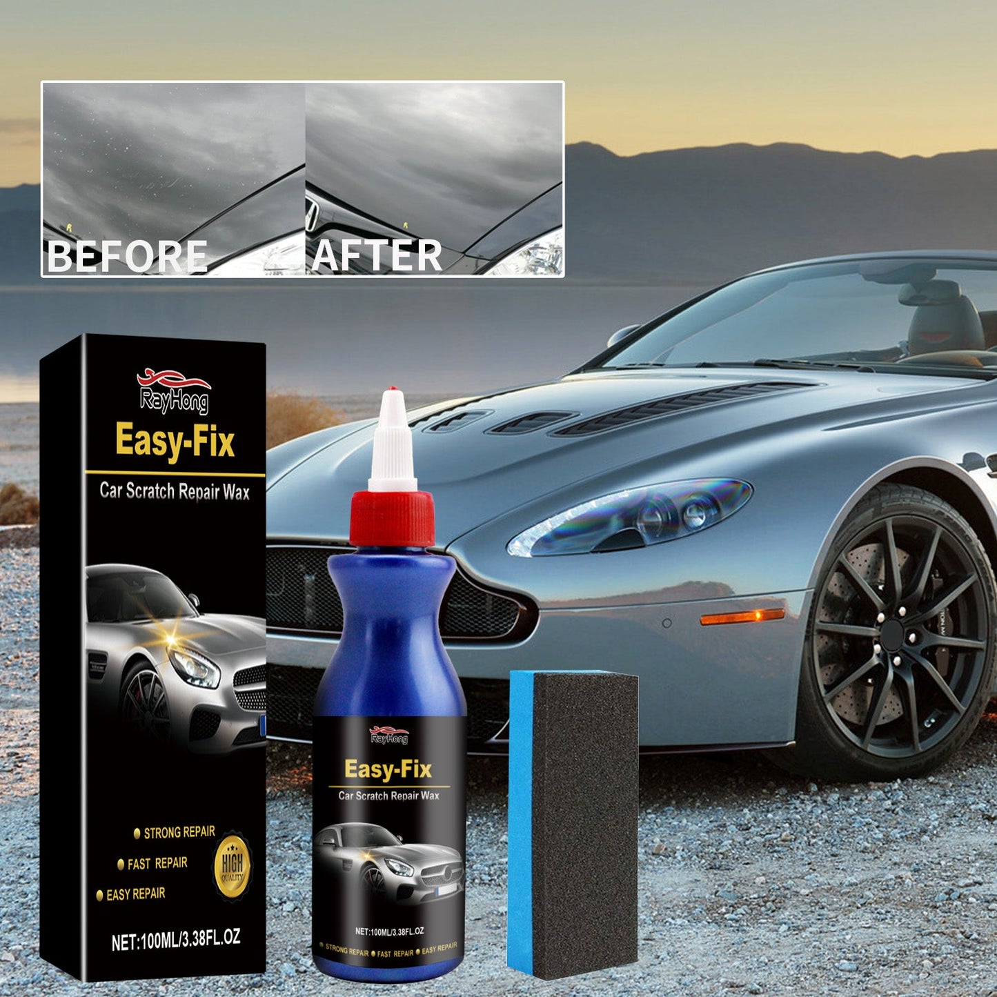 Car Scratch Repair Wax, Automotive Paint Scratch Repair Abrasive Polishing Coating Finish Maintenance - Korvel