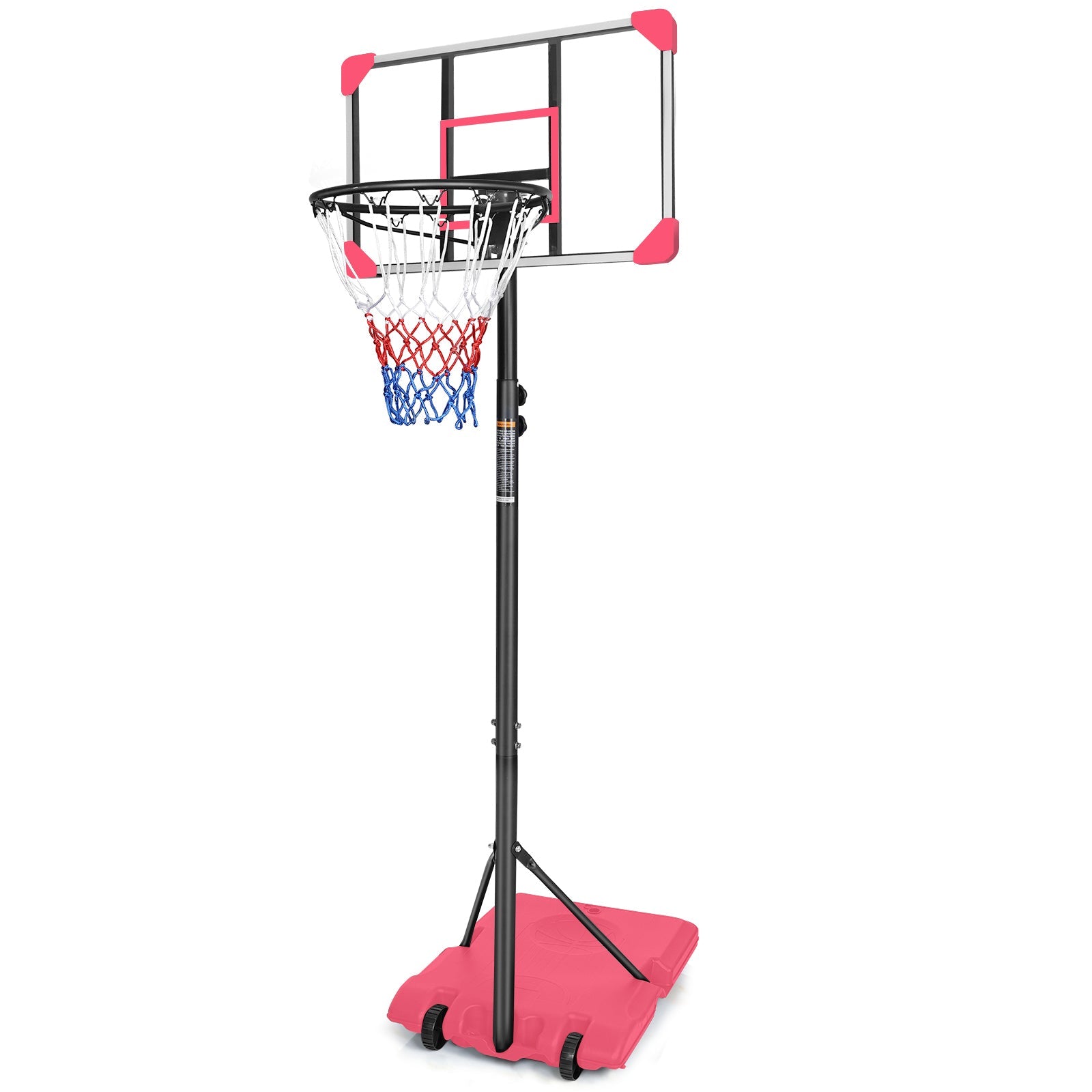 Portable Basketball Goal System with Stable Base and Wheels use for Indoor Outdoor teenagers youth - Korvel
