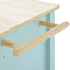 Mint Green Kitchen Island Cart with 4 Doors and Drawers