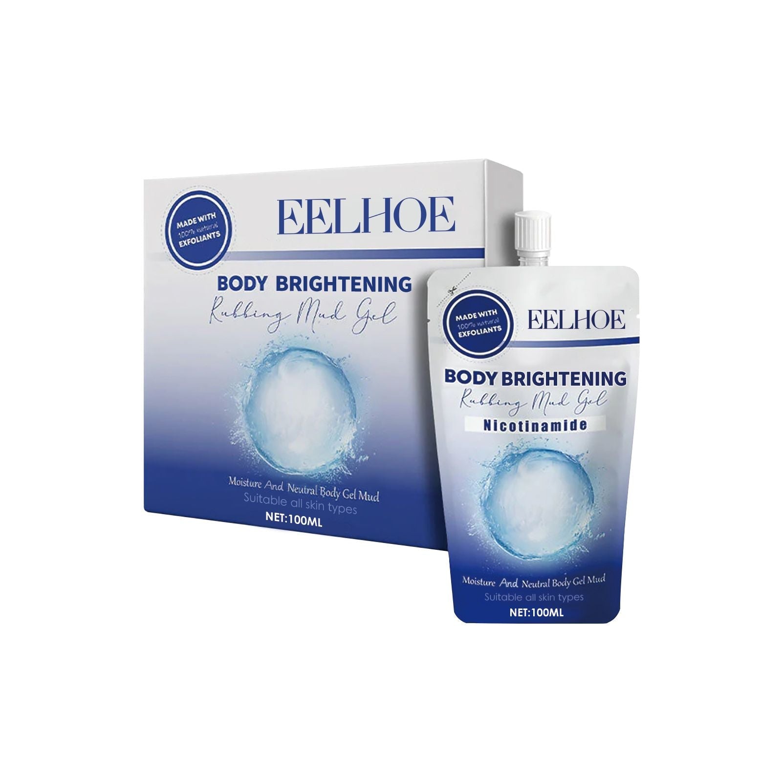 Body Whitening Scrub, Deep Body Cleansing Treatment Gently Exfoliates Dead Skin Whitening Skin - Korvel