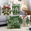 Green Christmas Pillow Cover Linen Printed Pillow Cover Holiday Living Room Bedroom Decoration Cushion Cover - Korvel