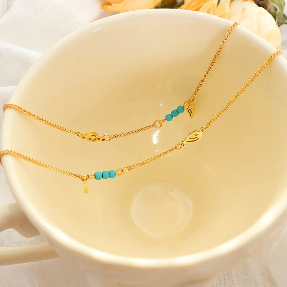Titanium Steel Wing Shape Charm Anklet Bracelet - Korvel