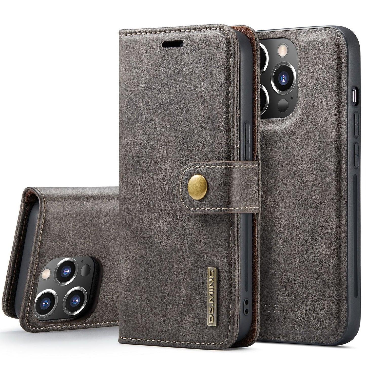 Coque de téléphone magnétique en cuir premium pour iPhone 14 Pro Max et 13 Pro Max