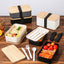 Wheat straw lunch box, Japanese style wooden lid bento box, household compartment, microwave oven lunch box, fresh-keeping box - Korvel