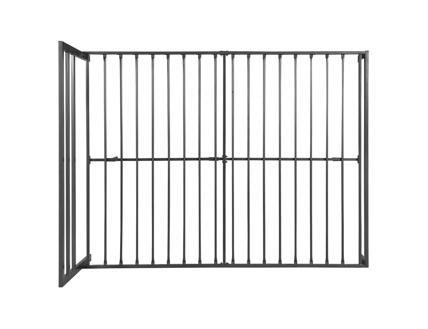 Queen Size Metal Bed Frame with Headboard Charcoal Grey - Korvel