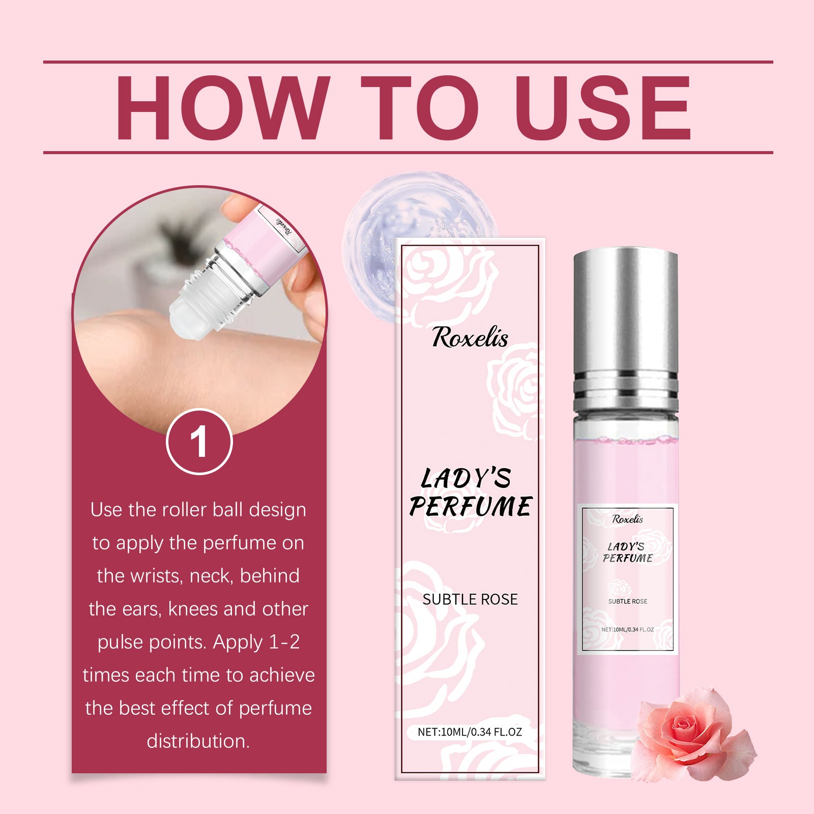 Rose Fragrance Fresh Powder Perfume, Natural Fragrance Niche Charming Charm Perfume Pheromone Fragrance Eau De Toilette - Korvel