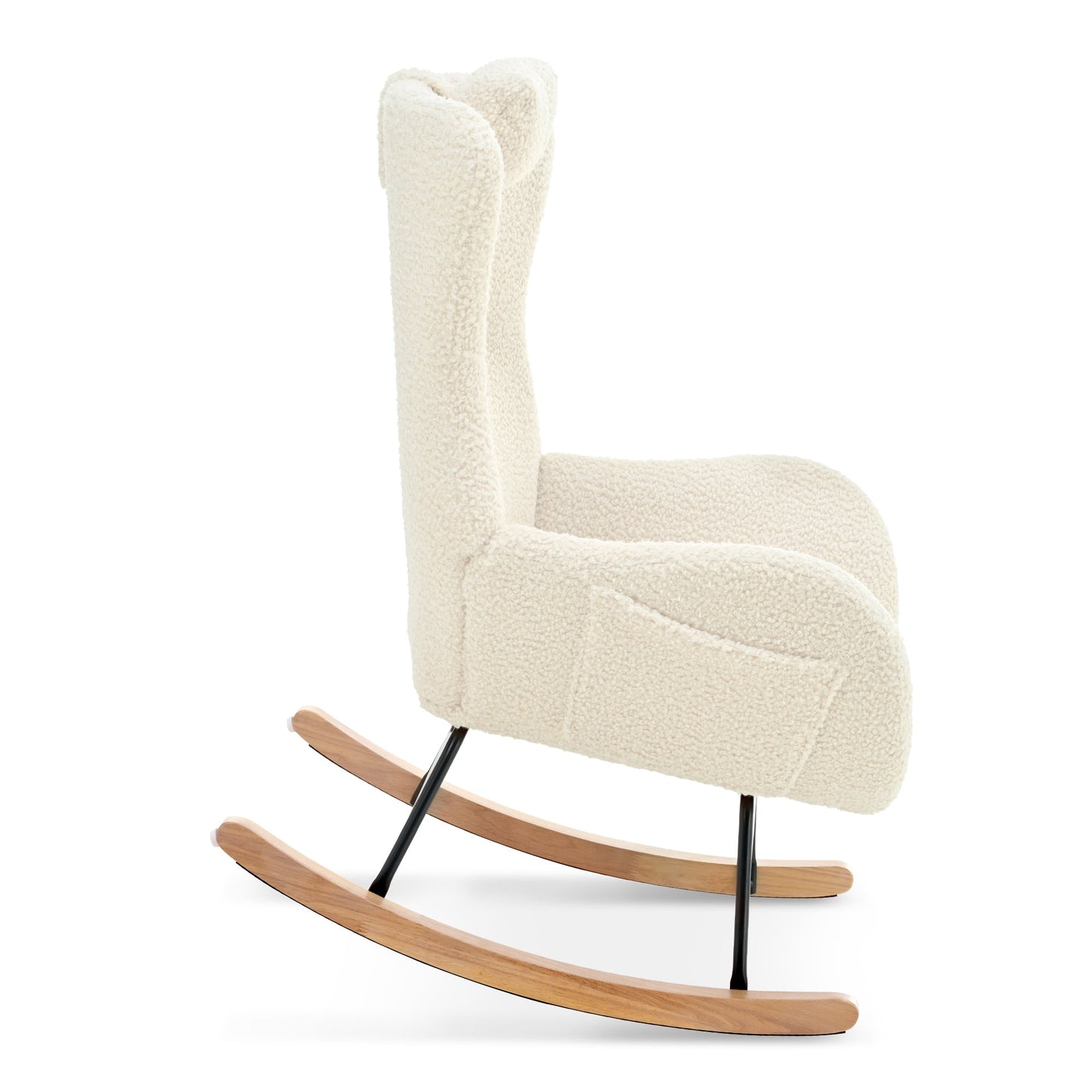 Rocking Chair - with rubber leg and cashmere fabric suitable for living room and bedroom - Korvel