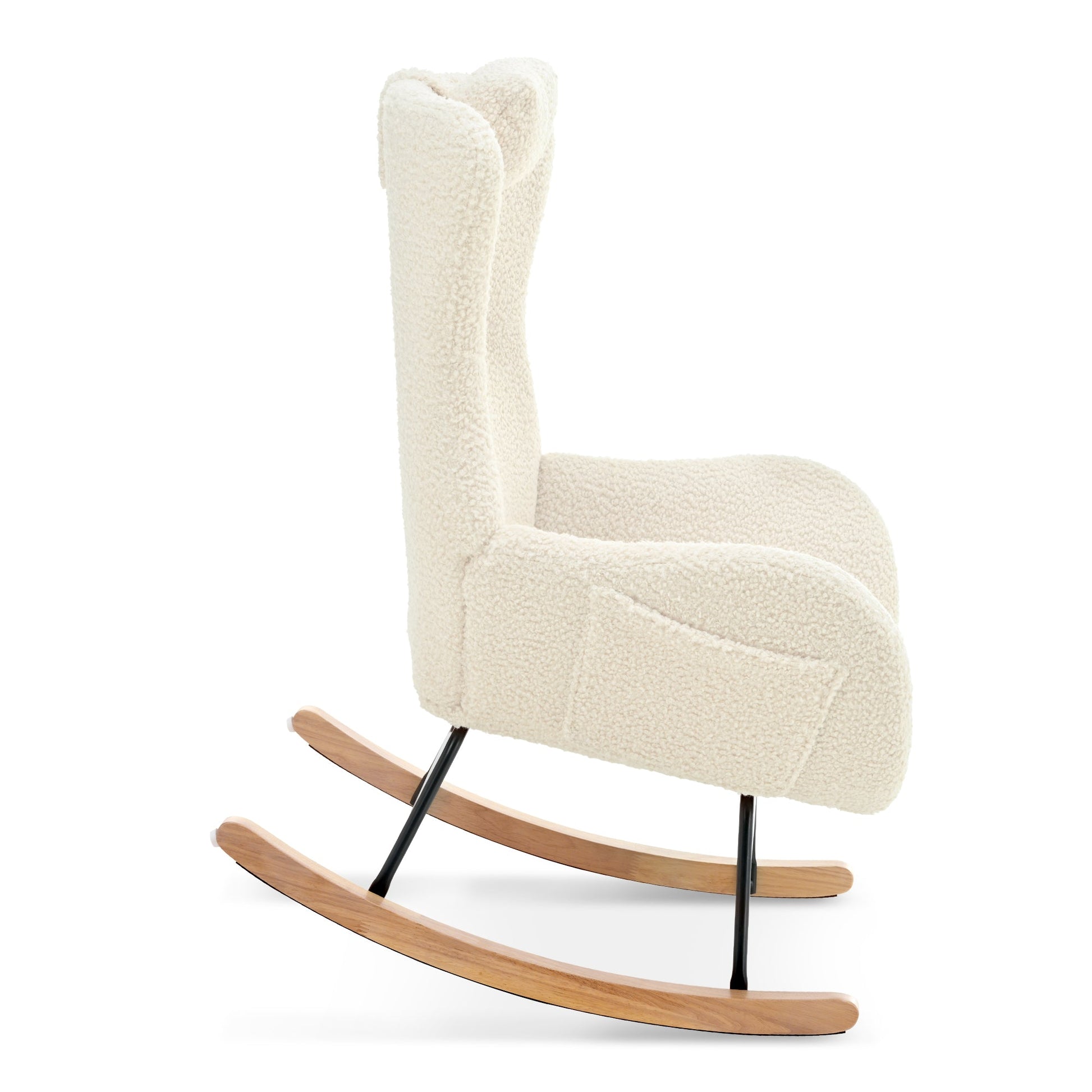 Rocking Chair - with rubber leg and cashmere fabric suitable for living room and bedroom - Korvel
