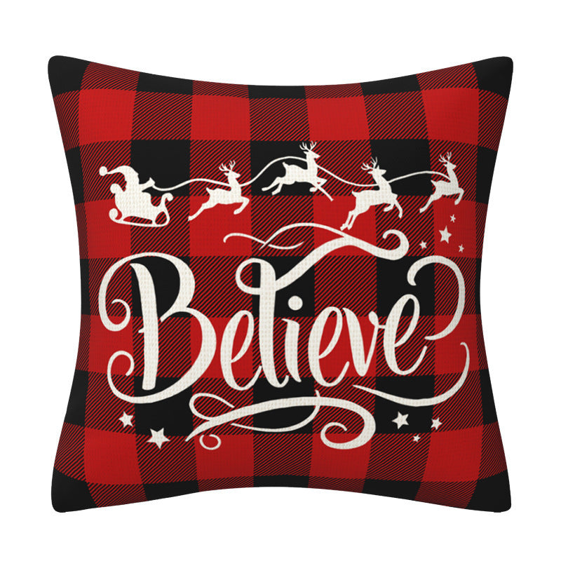 Black and red checkered car letter pillow cover, Amazon home sofa cushion cover, holiday pillow - Korvel