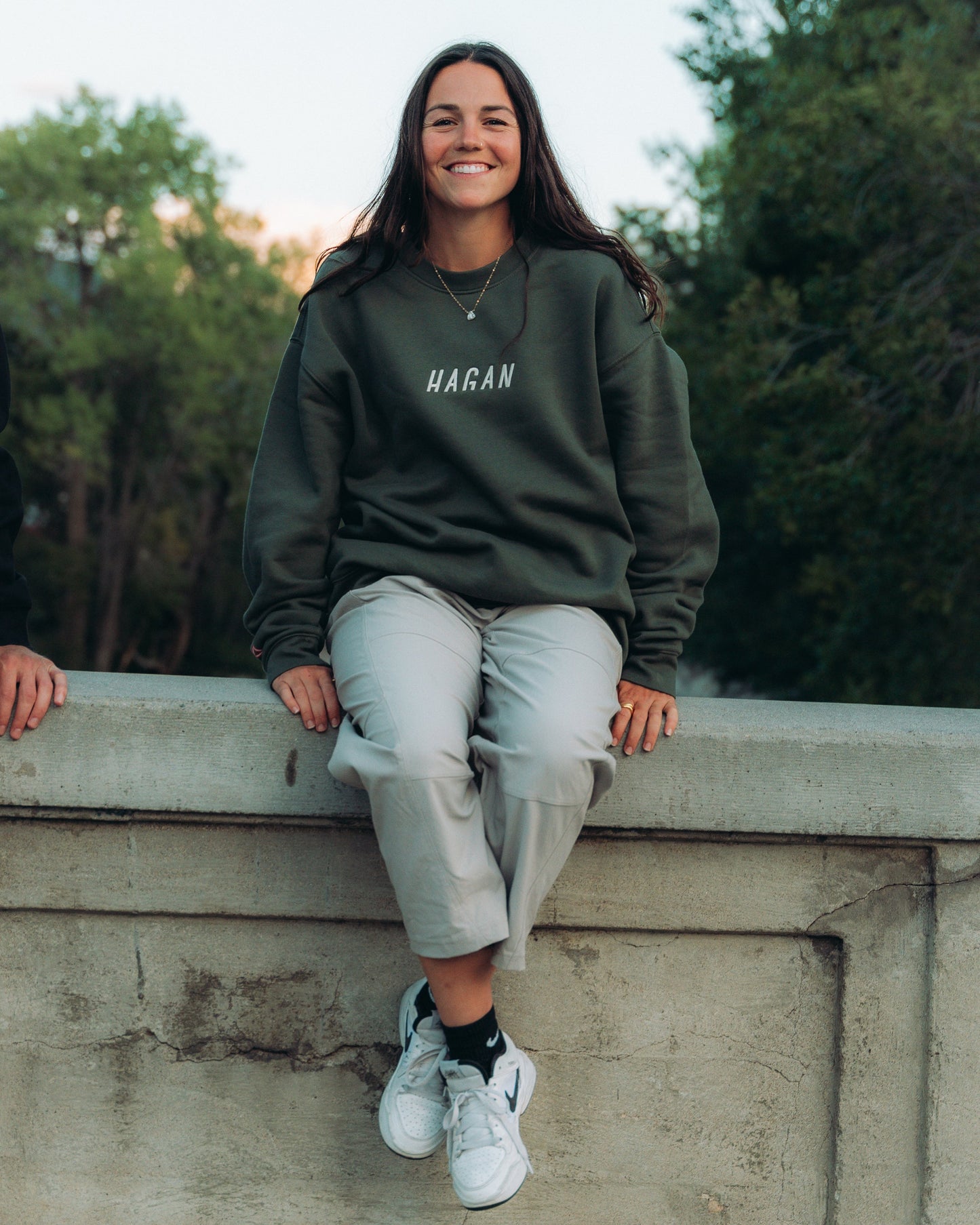 HAGAN Eco-Friendly Embroidered Crew Sweatshirt - Korvel