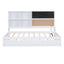 Cama nido elegante de tamaño twin con almacenamiento y cama extraíble - Blanca
