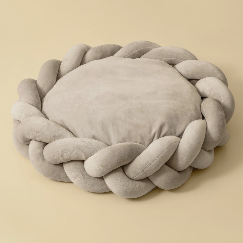 Pet kennel Fried Dough Twists dog kennel filling yarn cat kennel round universal mat detachable cat kennel dog kennel - Korvel