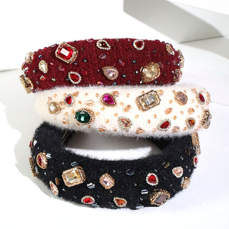 Diadema de Cristal Barroco - Accesorio de Cabeza de Diamante de Agua Hecho a Mano