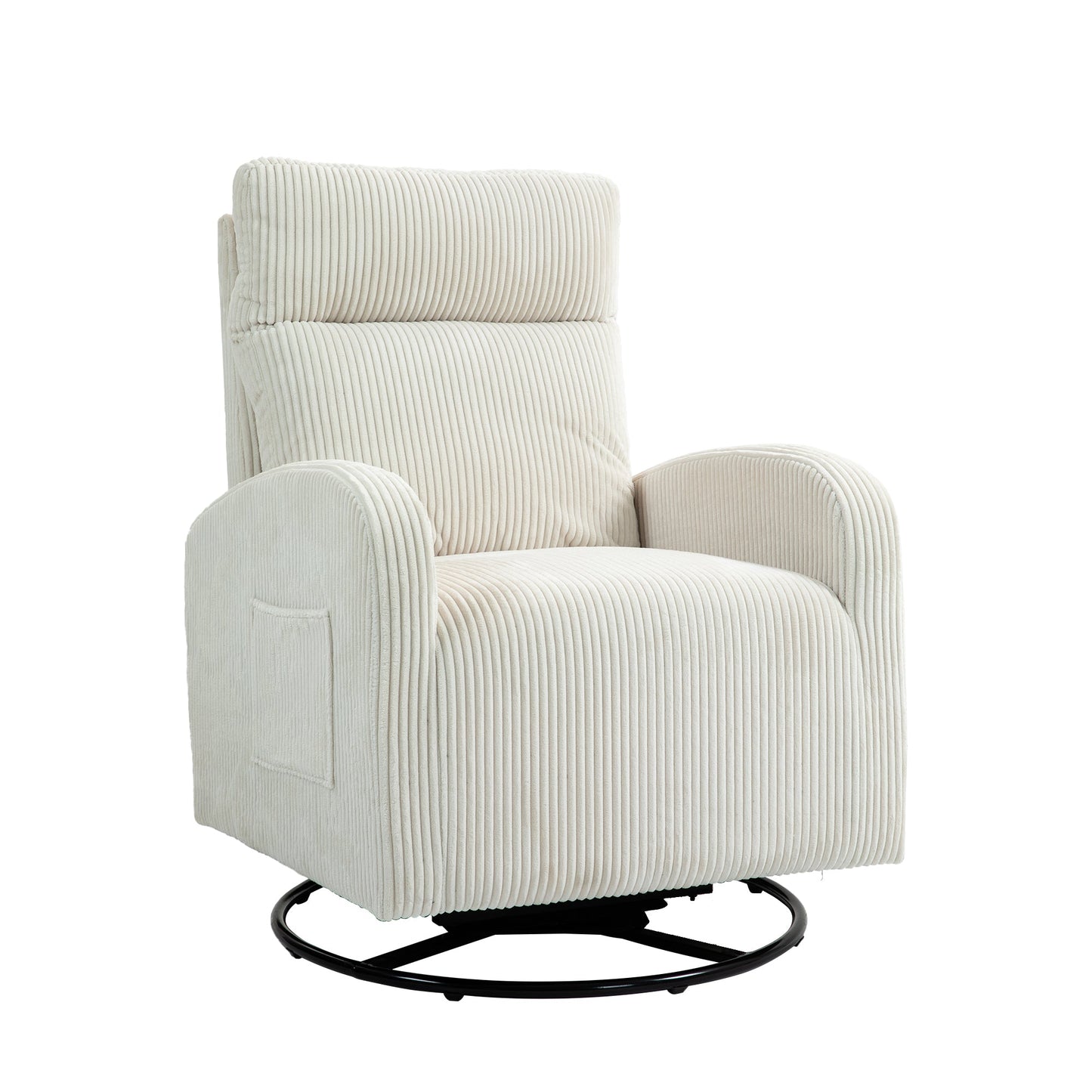 Silla mecedora giratoria tapizada JiaDa en beige
