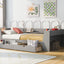 Elegant Twin Size Daybed with Shelves and Charging Station - Gray