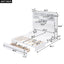 ueen Size Murphy Bed with Bookcase, Bedside Shelves and a Big Drawer, White - Korvel
