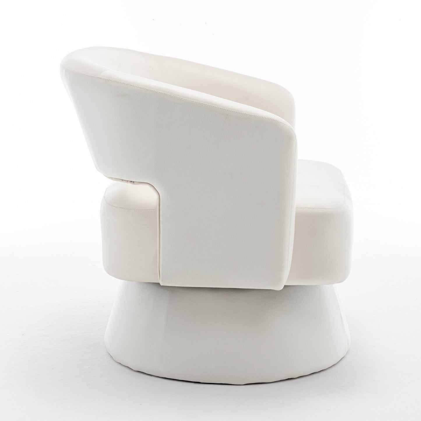 Chaise de baril pivotante en velours élégant pour espaces de vie