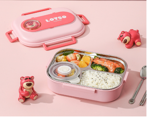Boîte à lunch isolée en acier inoxydable 316 avec dessin animé mignon