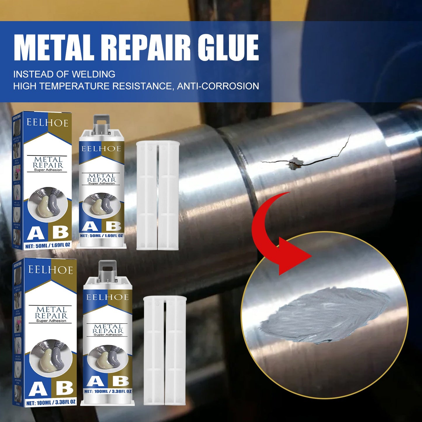 Metal Repair Glue, Crack Filling And Leak Plugging Quick Dry Crack High Temperature Welding Metal Repair Agent - Korvel