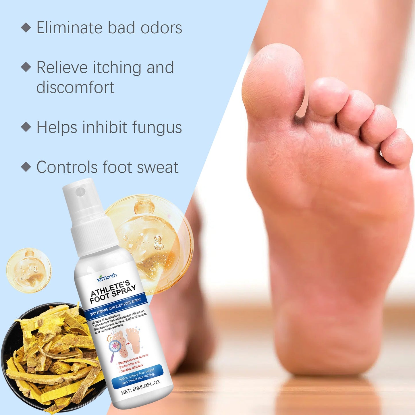 Foot Care Spray Soothing Dry Feet Mild Moisturizing Foot Care Spray - Korvel
