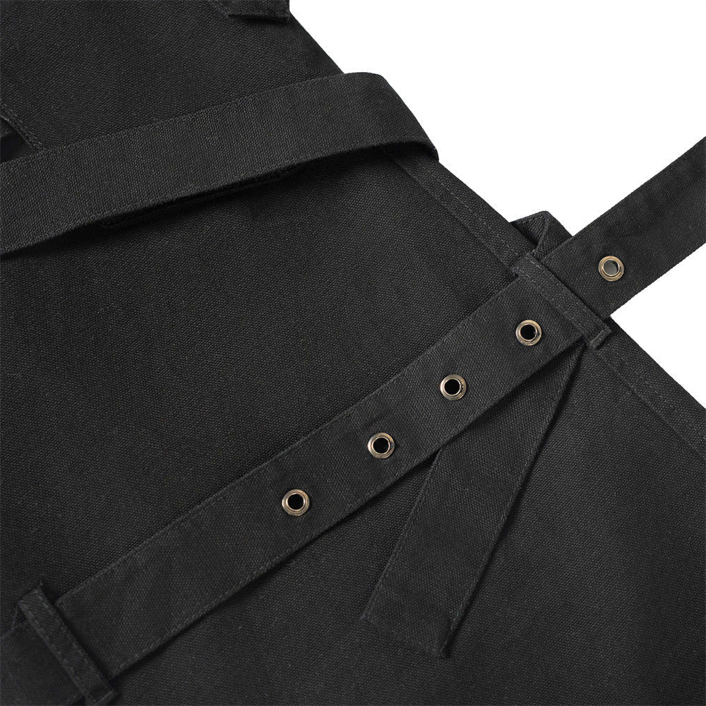 High Street Style Multi-Pocket Workwear Flared Trousers with Belt Design for Men - Korvel