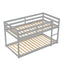 Twin over Twin Floor Bunk Bed,Grey - Korvel