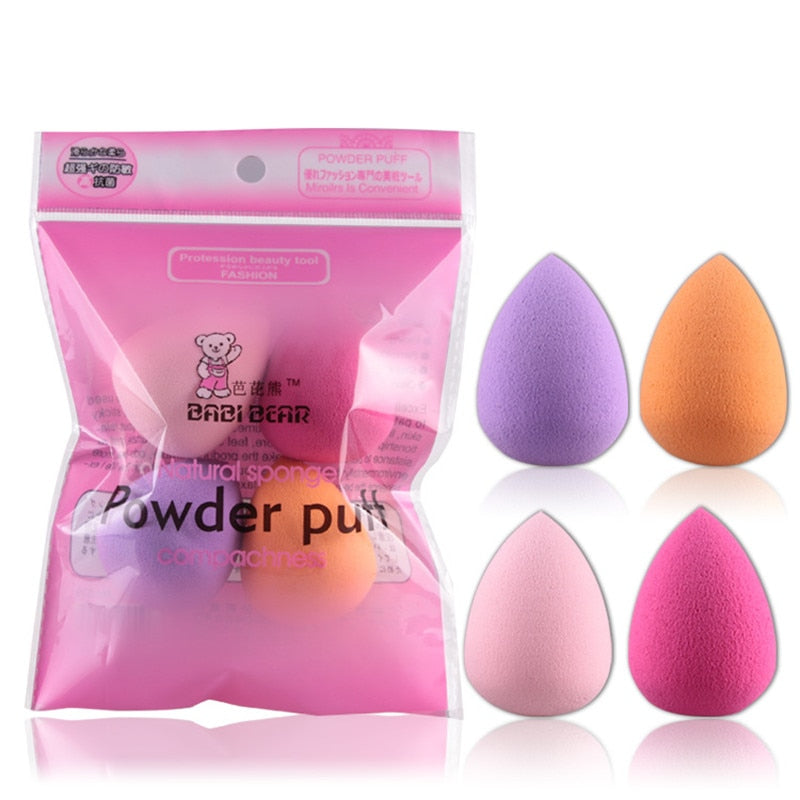 4Pcs/set Mini Beauty Soft Makeup Sponge Puff Face Nose Facial Foundation Base Liquid Powder Blending Drop Shape Cosmetic Tool - Korvel