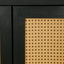 Handcrafted Premium Grain Panels Rattan Sideboard Buffer Cabinet Accent Storage Cabinet With 4 Rattan Doors BLACK - Korvel