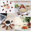 Tree-Shaped Wooden Trivet Set with Stand - 4 Pieces