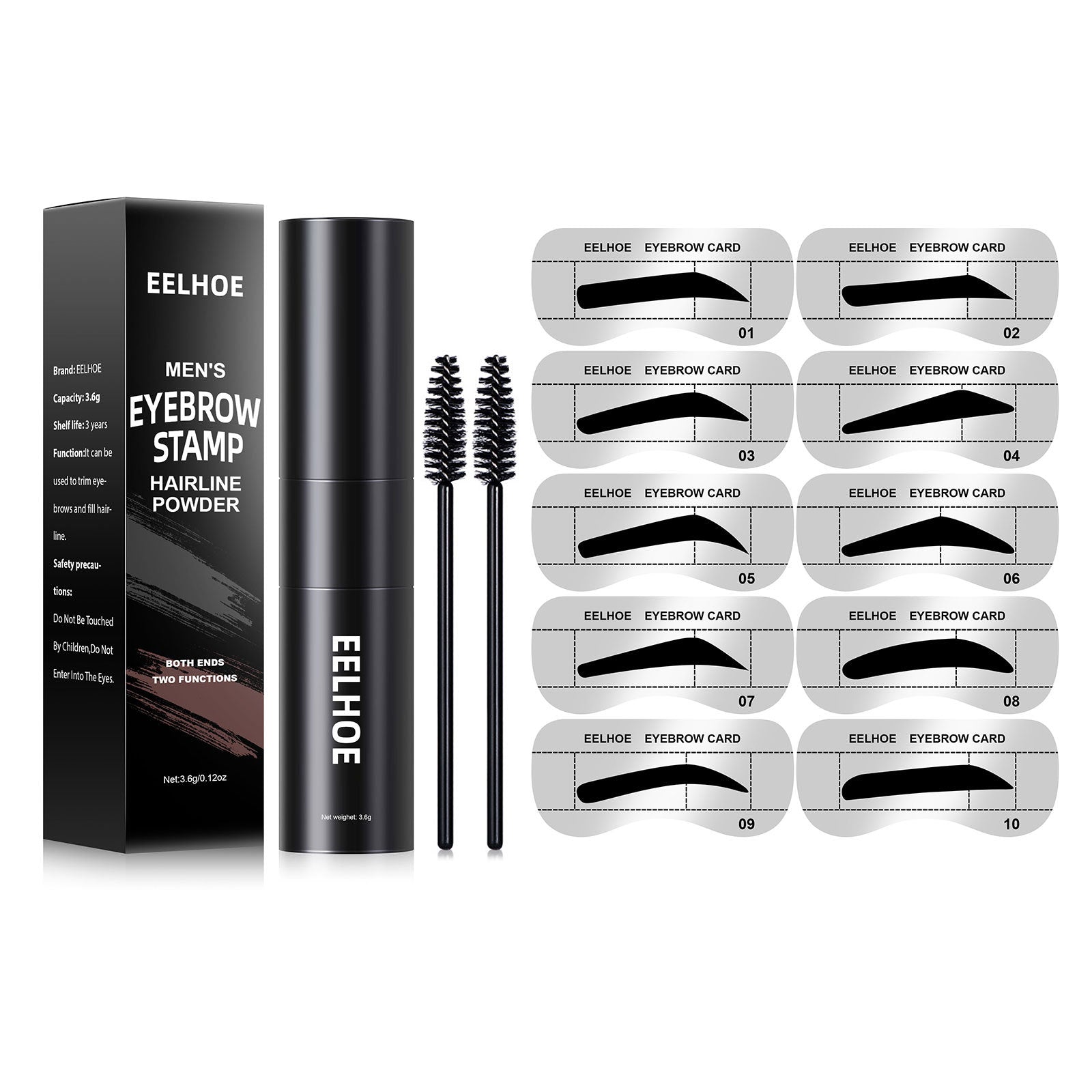 Men's Hairline Trimming Shadow Powder Replenishing Hairline Modifying Eyebrow Print Filling Hairline Artifact Portable Eyebrow Powder - Korvel