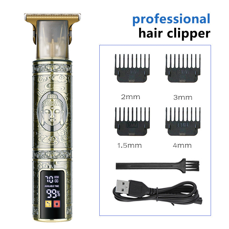 T9 Hairdresser With LCD Display Electric Hair Clipper Household Large Screen Digital Display Electric Hair Clipper Carving Oil Head Shaver Hair Clipper - Korvel