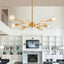 Modern Crystal Chandeliers, 9 Lights Golden Chandelier for Living Room Bedroom (Bulbs Not Included) - Korvel