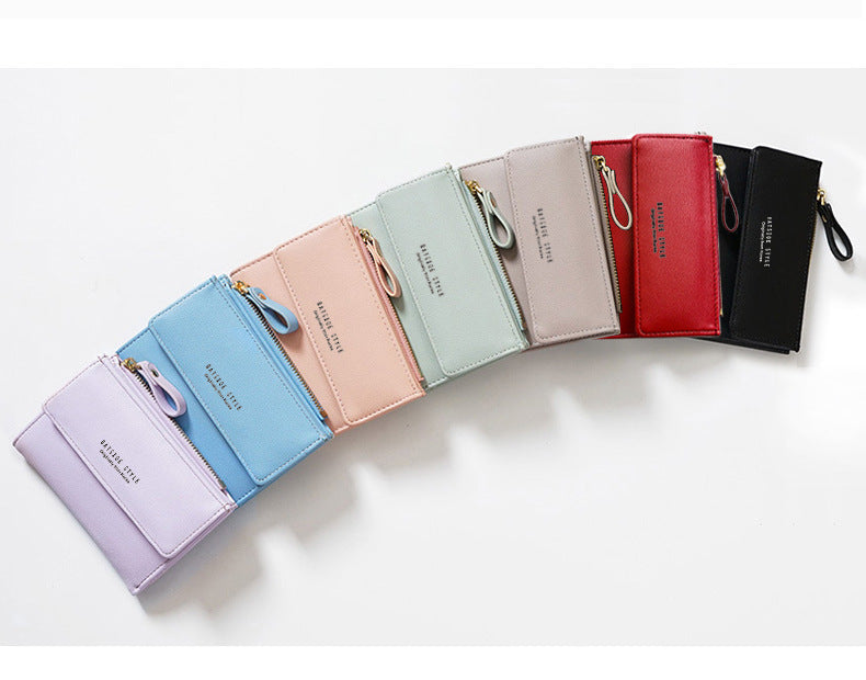 Women's Short Wallet Women's Wallet New Korean Version Small Wallet with Multiple Card Positions - Korvel