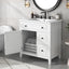 30" Bathroom Vanity with Sink Top, Bathroom Vanity Cabinet with Door and Two Drawers, Solid Wood Frame, One Package, White - Korvel