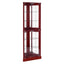 Corner Curio Dispaly Cabinet with Lights, Adjustable Tempered Glass Shelves, Mirrored Back,Cherry(E26 light bulb not included) - Korvel