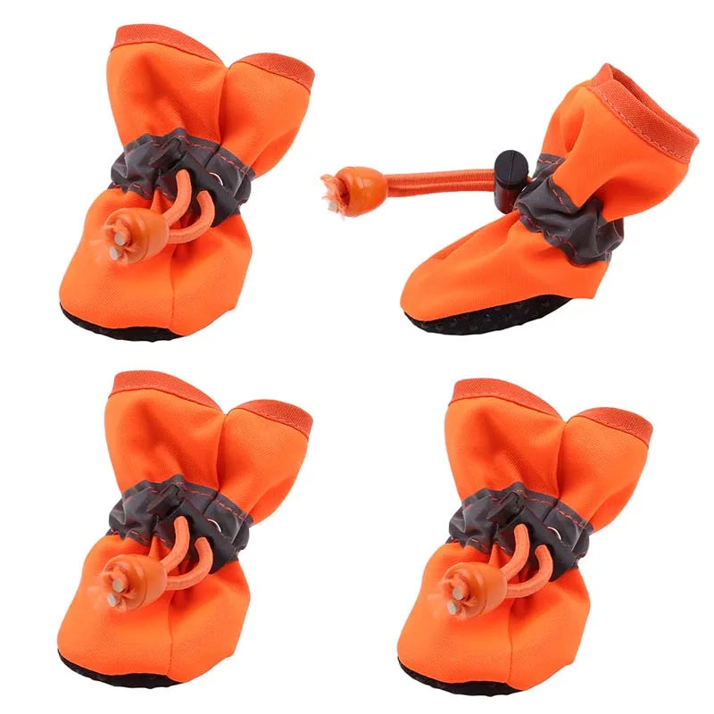 New 4pcs Pet Dog Shoes Anti-slip Rain Snow Boot Thick Warm For  Small Cats Dogs Puppy Dog Socks Booties - Korvel