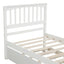 Twin size Platform Bed with Trundle White - Korvel