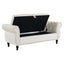 Banc de rangement multifonction en velours avec coussin - Beige