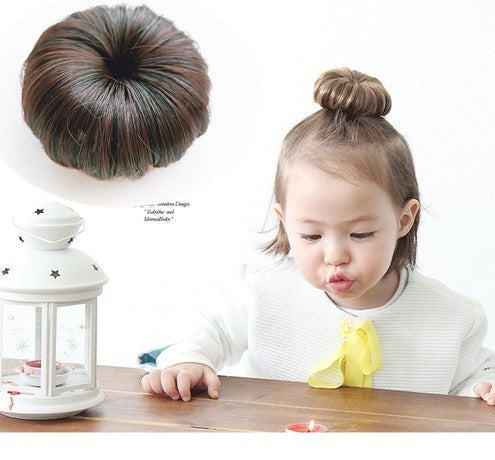 Baby Wig Pill Head Girls Pill Head Wig Package Baby Hair Clip Hair Package a Flower Hair Accessories - Korvel