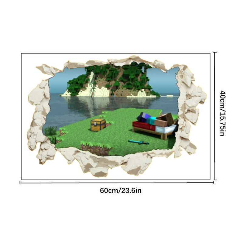 Minecraft run away My World Wall Stickers Living Room Children's Room Removable Decorative PVC Stickers - Korvel