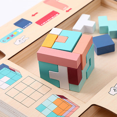 Multifunctional Wooden Building Blocks for Children