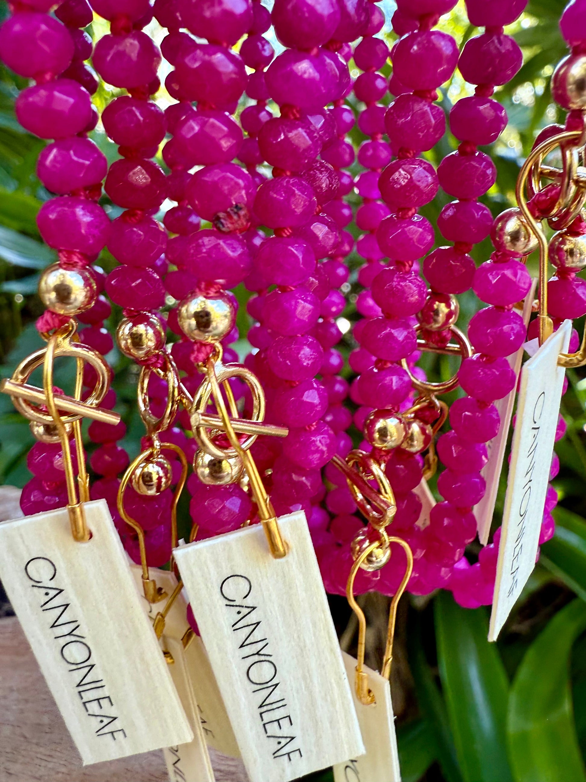 Pink Jade + 14k Gold Filled Toggle || Gemstone Necklace - Korvel