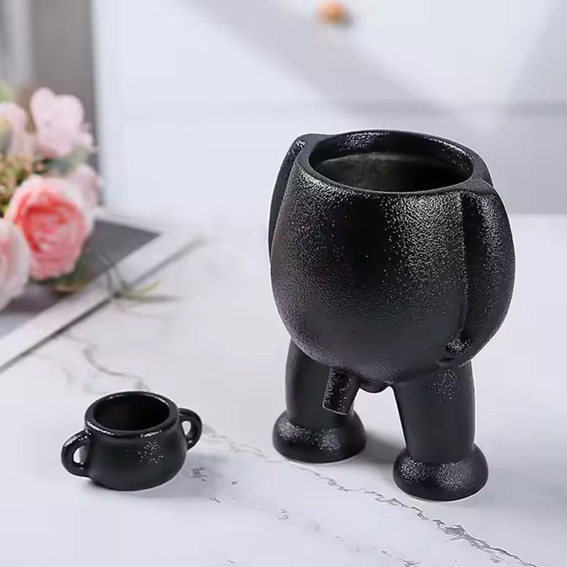 Funny Peeing Vase Planter: A Whimsical Decor Piece for Your Home or Garden. Ideal for Succulents and Makes a Great Novelty Gift! - Korvel
