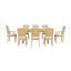 TOPMAX expandable 84 inch dining table set with 24 inch detachable leaves, 6 armless chairs and 2 armchairs  9 pieces natural - Korvel