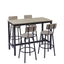 Bar Table Set with 4 Bar stools PU Soft seat with backrest Grey 47.24'' L x 23.62'' W x 35.43'' H - Korvel